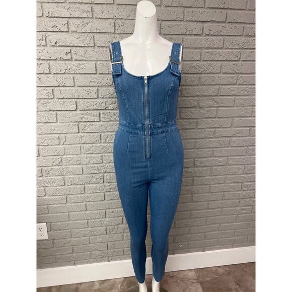 Haute Monde Women Denim Jumpsuit Size S - Picture 3 of 9